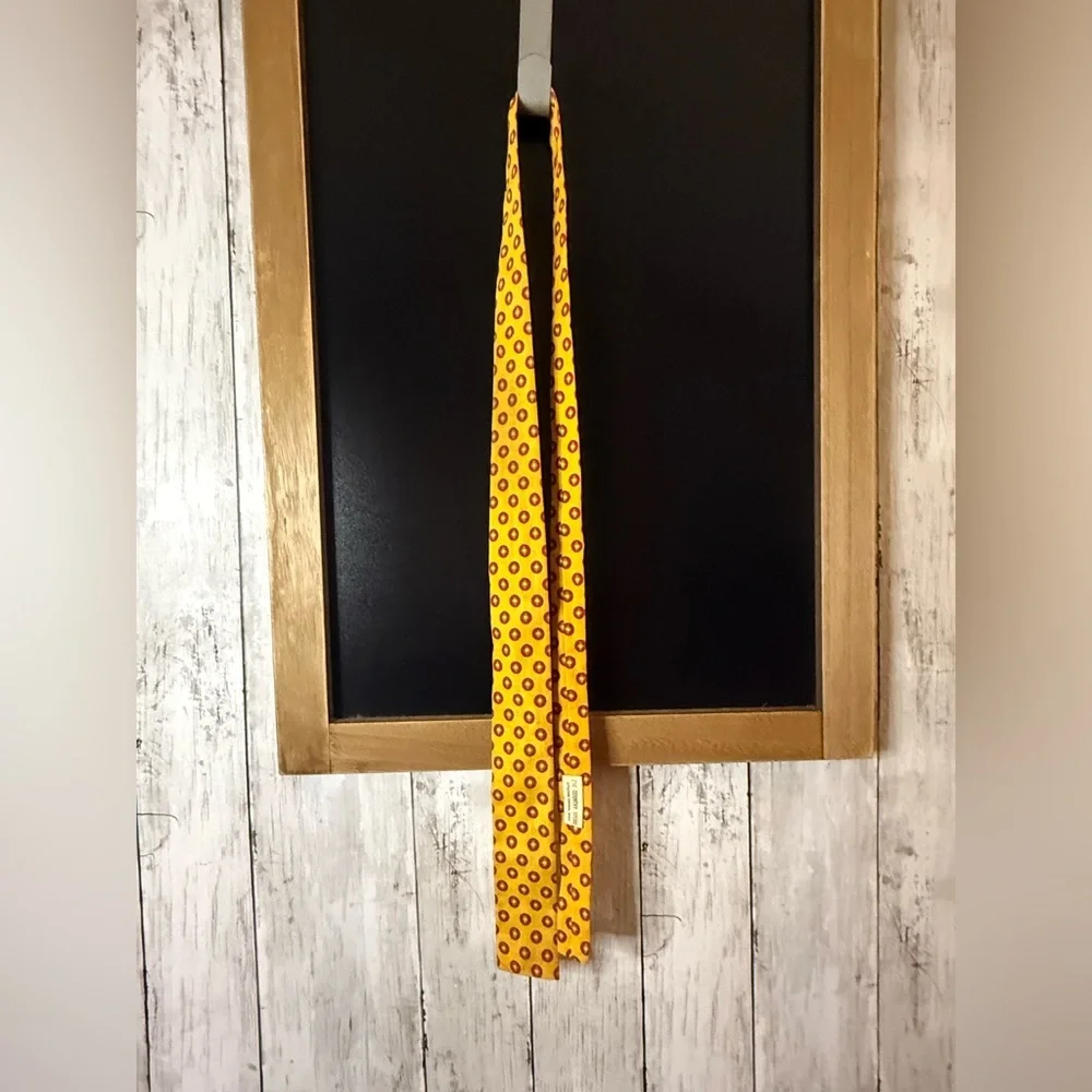 Men’s Fabric Tie Gold and Red Print